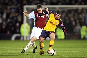 Burnley v Arsenal - Carling Cup 1-4 Final 2008-09 Collection: Fran Merida and Graham Alexander Clash in Burnley's 2:0 Upset Over Arsenal in Carling Cup