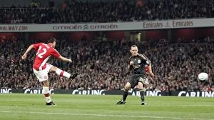 Arsenal v Liverpool - Carling Cup 2009-10 Collection: Fran Merida scores Arsenals 1st goal as Jay Spearing