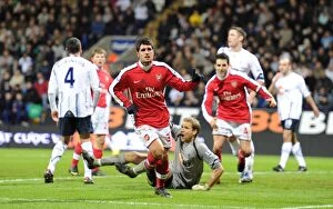 Bolton v Arsenal 2009-10 Collection: Fran Merida's Brilliant Strike: Arsenal's 2-0 Victory Over Bolton Wanderers