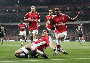 Arsenal V Liverpool - Carling Cup 2009-10 Prints: Fran Merida's Thrilling Goal: Arsenal's First in 2:1 Victory over Liverpool