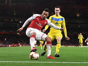 Arsenal V BATE Borisov 2017-18 Prints: Francis Coquelin in Action for Arsenal against BATE Borisov, UEFA Europa League (2017-18)