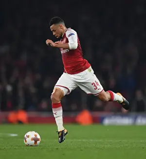 Arsenal V Red Star Belgrade 2017-18 Prints: Francis Coquelin: In Action for Arsenal against Red Star Belgrade, UEFA Europa League 2017