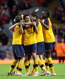 Liverpool v Arsenal 2008-9 Youth Cup Gallery: Francis Coquelin (Arsenal) celebrates at the final whistle