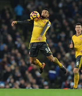 Manchester City v Arsenal 2016-17 Collection: Francis Coquelin: Arsenal's Midfield Battle at Manchester City, 2016-17