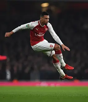 Arsenal V West Ham United - Carabao Cup 2017-18 Prints: Francis Coquelin: Arsenal's Midfield Star Shines in Carabao Cup Quarterfinal