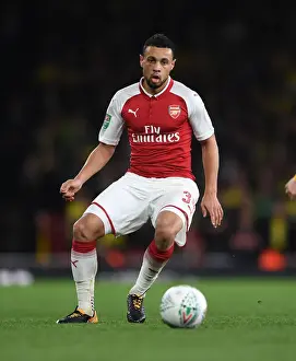 Arsenal V Norwich - Carabo Cup 4th Round 2017-18 Prints: Francis Coquelin: Arsenal's Midfield Warrior in Carabao Cup Battle Against Norwich City
