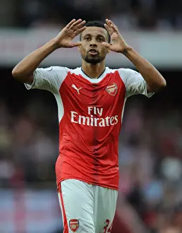 Arsenal V Southampton 2016-17 Prints: Francis Coquelin's Emotional Moment after Arsenal's Win Against Southampton (2016-17)