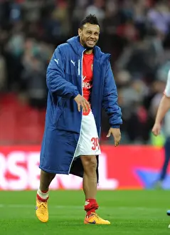Reading V Arsenal FA Cup Semi Final 2014/15 Prints: Francis Coquelin's Triumphant Smile: Arsenal's FA Cup Semi-Final Victory over Reading