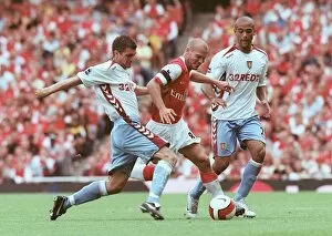 Arsenal v Aston Villa 2006-7 Collection: Freddie Ljungberg (Arsenal) Aaron Hughes (Villa)