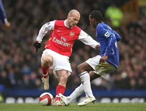 Everton V Arsenal 2006-7 Prints: Freddie Ljungberg (Arsenal) Manuel Fernandes (Everton)