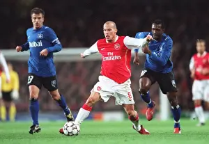 Freddie Ljungberg (Arsenal) Rafeal van der Vaart and Collin Benjamin (Hamburg)