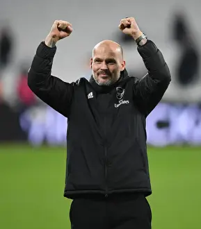 Freddie Ljungberg Celebrates Arsenal's Premier League Victory at West Ham United, 2019-20