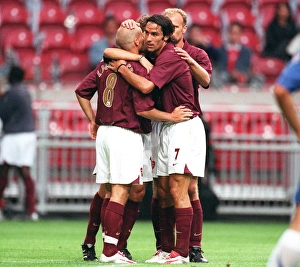 Ljungberg Freddie Prints: Freddie Ljungberg is congratulated on his 2nd goal. Arsenal 2: 1 Porto