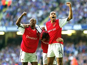 Arsenal V Chelsea FA Cup Final Prints: Fredrik Ljungberg and Thierry Henry Celebrate Arsenal's 2-0 Goal Against Chelsea in the 2002 FA Cup Final