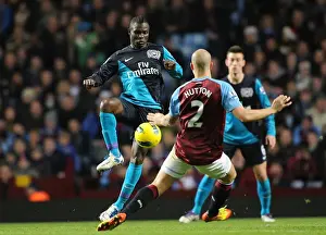 Aston Villa V Arsenal 2011-12 Prints: Frimpong vs Hutton: Intense Battle in Aston Villa vs Arsenal Premier League Clash