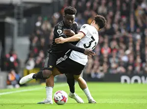 Fulham vs. Arsenal: Bukayo Saka Fouled by Robinson in Premier League Clash (2022-23)