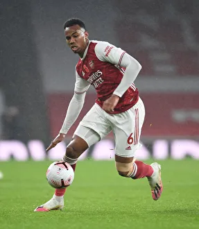 Gabriel in Action: Arsenal vs. Aston Villa, Empty Emirates Stadium, Premier League 2020-21