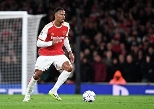 Images Dated 20th September 2023: Gabriel in Action: Arsenal vs PSV Eindhoven, UEFA Champions League 2023/24