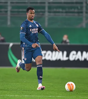 Rapid Vienna V Arsenal 2020-21 Prints: Gabriel in Action: Arsenal vs Rapid Vienna, UEFA Europa League 2020-21