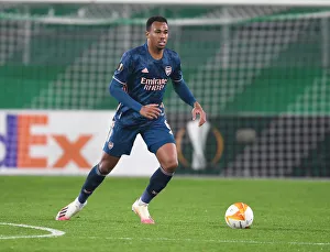Rapid Vienna V Arsenal 2020-21 Prints: Gabriel in Action: Arsenal vs Rapid Vienna, UEFA Europa League 2020-21
