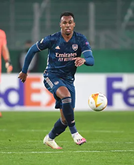 Rapid Vienna V Arsenal 2020-21 Prints: Gabriel in Action: Arsenal vs Rapid Vienna, UEFA Europa League 2020-21