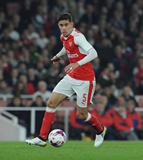 Images Dated 25th October 2016: Gabriel in Action: Arsenal vs. Reading, EFL Cup 2016-17