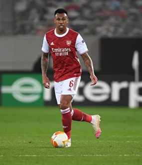 Arsenal V SL Benfica 2020-21 Prints: Gabriel in Action: Arsenal vs SL Benfica, Europa League 2021, Piraeus
