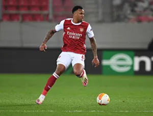 Arsenal V SL Benfica 2020-21 Prints: Gabriel in Action: Arsenal vs SL Benfica