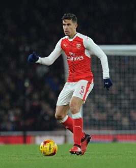 Arsenal V Southampton EFL Cup 2016-17 Prints: Gabriel in Action: Arsenal vs Southampton, EFL Cup Quarter-Final 2016-17