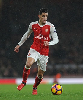 Arsenal V Stoke City 2016-17 Prints: Gabriel in Action: Arsenal vs Stoke City, Premier League 2016-17