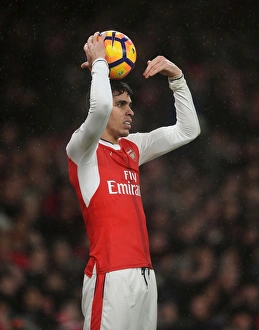 Arsenal V Watford 2016-17 Prints: Gabriel in Action: Arsenal vs. Watford, Premier League 2016-17