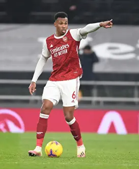 Gabriel of Arsenal in Action at Tottenham Hotspur Stadium during the 2020-21 Premier League Match