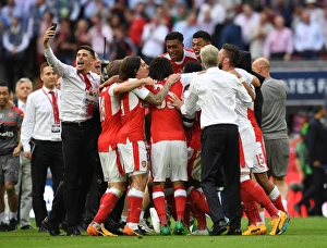 Arsenal V Chelsea - FA Cup Final 2017 Prints: Gabriel (Arsenal) celebrates after the match