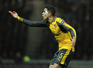 Preston North End V Arsenal - FA Cup - 2017 Prints: Gabriel of Arsenal in FA Cup Action Against Preston North End