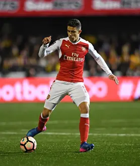 Sutton United V Arsenal 2016-17 Prints: Gabriel of Arsenal in FA Cup Fifth Round Clash against Sutton United
