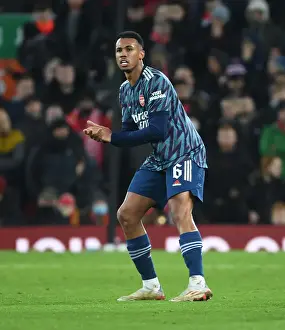 Gabriel of Arsenal Faces Off Against Liverpool in Carabao Cup Semi-Final