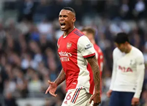 Tottenham Hotspur V Arsenal 2021-22 Prints: Gabriel of Arsenal Faces Off Against Tottenham Hotspur in Premier League Clash