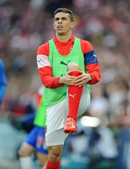 Reading V Arsenal FA Cup Semi Final 2014/15 Prints: Gabriel of Arsenal: Focused and Ready for FA Cup Semi-Final Clash Against Reading
