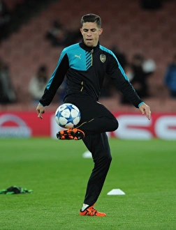 Arsenal V Dinamo Zagreb 2015-16 Prints: Gabriel of Arsenal Prepares for Arsenal FC vs