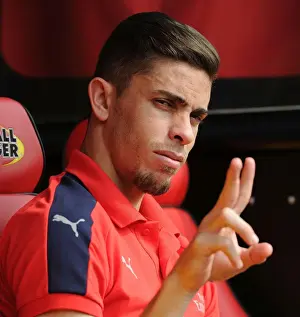 Watford V Arsenal 2016-17 Prints: Gabriel Braces Up: Arsenal's Readiness for Premier League Battle Against Watford (2016-17)