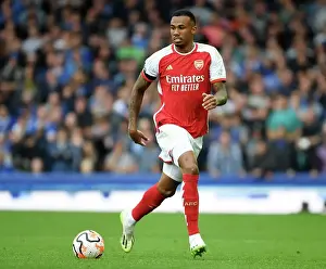 Everton V Arsenal 2023-24 Prints: Gabriel Charges Forward: Arsenal's Thrilling Advance at Everton's Goodison Park
