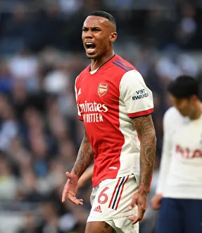 Tottenham Hotspur V Arsenal 2021-22 Prints: Gabriel Faces Off: Tottenham vs. Arsenal, Premier League Showdown (2021-22)