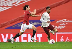 Manchester United V Arsenal 2020-21 Prints: Gabriel Fouls Edinson Cavani: Manchester United vs. Arsenal, Premier League 2020-21