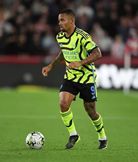 Brentford V Arsenal - Carabao Cup 2023-24 Prints: Gabriel Jesus in Action: Arsenal vs. Brentford - Carabao Cup 2023-24