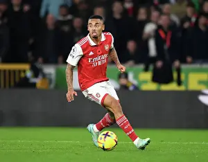 Wolverhampton Wanderers V Arsenal 2022-23 Prints: Gabriel Jesus in Action: Arsenal's Striker Shines Against Wolverhampton Wanderers in the Premier League 2022-23