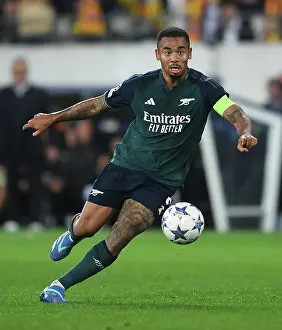 RC Lens V Arsenal 2023-24 Prints: Gabriel Jesus in Action: Thrilling UEFA Champions League Showdown between Arsenal and RC Lens