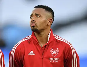 Manchester City V Arsenal 2022-23 Prints: Gabriel Jesus: Arsenal's Pre-Match Focus at Manchester City, Premier League 2022-23