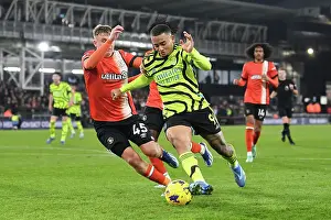Gabriel Jesus Faces Off Against Alfie Doughty: Intense Action from Luton Town vs. Arsenal FC, Premier League 2023-24