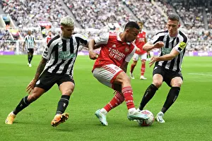 Newcastle United V Arsenal 2022-23 Prints: Gabriel Jesus Faces Off Against Bruno Guimaraes and Sven Botman in Intense Newcastle United vs
