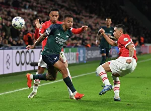 PSV Eindoven V Arsenal 2023-24 Prints: Gabriel Jesus Goes Head-to-Head: Arsenal vs. PSV Eindhoven in Champions League Showdown